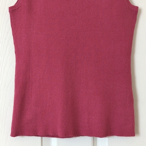 Cable & Gauge Y2K Vintage Ribbed Knit Form Fitting Scoop Neck Tank Top Pink M - Picture 6 of 9